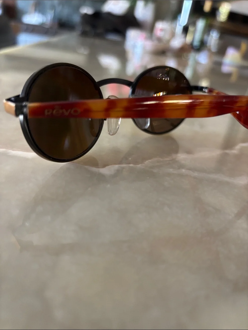 Revo Classic Round Men's Sunglasses in Brown Tortoise